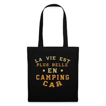 Cadeau humour camping car, camping-car,mode de vie - Sac en tissu - noir - Devant