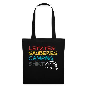 Lustiger Camper Camping Spruch - Stoffbeutel - Schwarz - Vorne