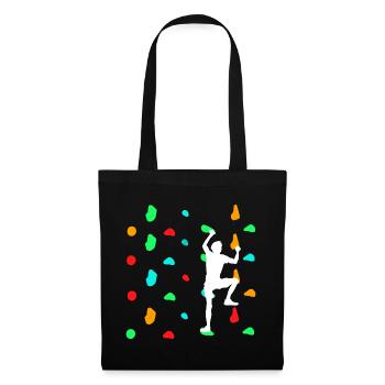 Boulderers bouldering on the climbing wall - Tote Bag - black - Front