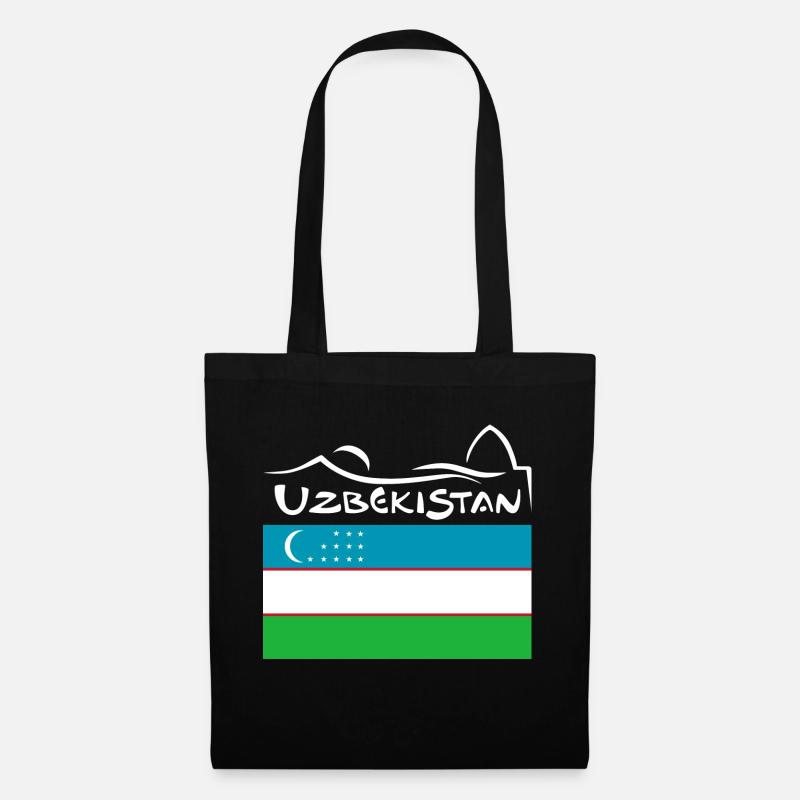 Usbekistan Flagge Heimat Usbek Geschenk - Stoffbeutel - Schwarz