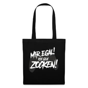 mir egal ich geh zocken, gamer, computer, fun - Stoffbeutel - Schwarz - Vorne