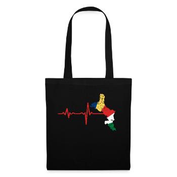 Heartbeat Seychellen Geschenk - Stoffbeutel - Schwarz - Vorne