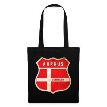 Aarhus Denmark Coat of Arms Flags Design - Tote Bag - black - Front
