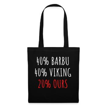 40% Barbu 40% Viking 20% Ours Homme Père Papy pépé - Sac en tissu - noir - Devant