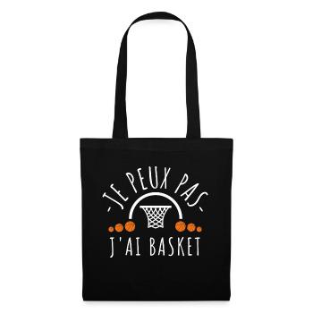 Je peux pas j ai basket - Sac en tissu - noir - Devant