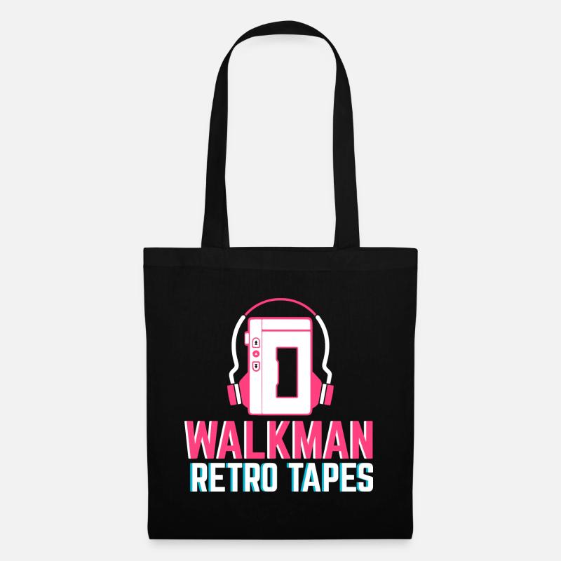Walkman Retro Tapes - Stoffbeutel - Schwarz