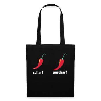 Peperoni mild scharf unscharf Peperonis eingelegt - Stoffbeutel - Schwarz - Vorne