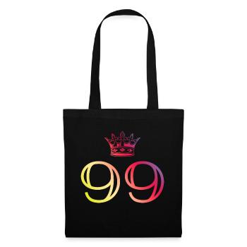 99 Couronne numérique - Sac en tissu - noir - Devant