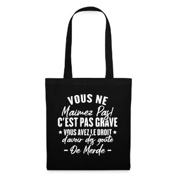 Vous ne m'aimez - Sac en tissu - noir - Devant