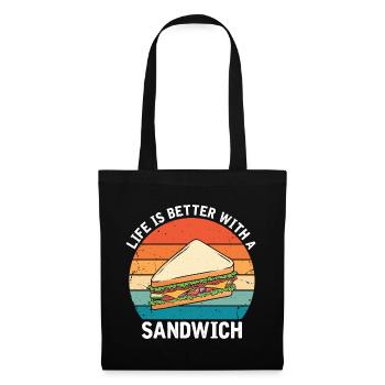 Life is Better with Sandwich Food BBQ - Tote Bag - black - Front