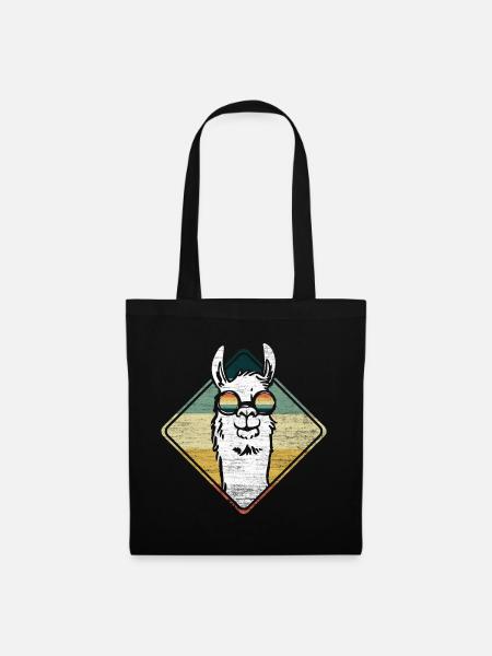 Lama Llama Alpaka - Stoffbeutel - Schwarz