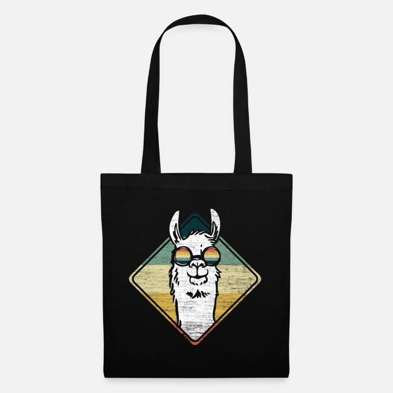 Lama Llama Alpaka - Stoffbeutel - Schwarz