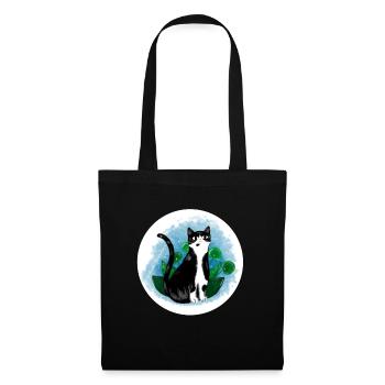 Chat dans la nature - Sac en tissu - noir - Devant
