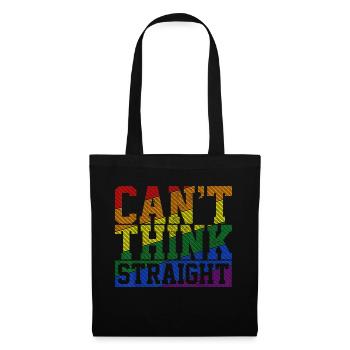 Straight Love Parade Pride Gender Regenbogen CSD - Stoffbeutel - Schwarz - Vorne