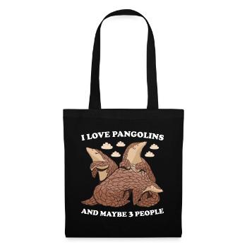 J’aime les pangolins et peut-être 3 personnes pangolin - Sac en tissu - noir - Devant