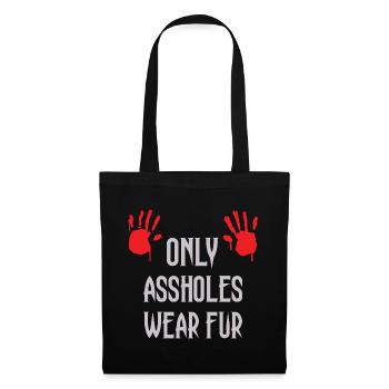 Seuls les connards portent de la fourrure - Sac en tissu - noir - Devant
