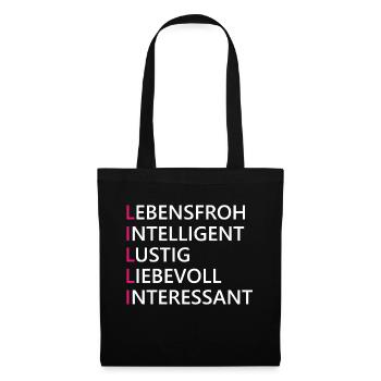 Lilli Name Geschenk - Stoffbeutel - Schwarz - Vorne