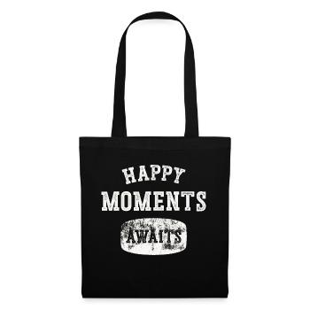 Happy Moments Awaits. - Sac en tissu - noir - Devant