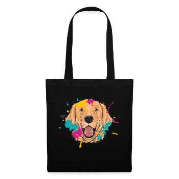 Golden Retriever Pop Art Motiv für Hundebesitzer G - Stoffbeutel - Schwarz - Vorne
