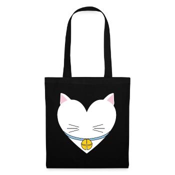 Katzenherz-Design für Katzenbesitzer - Stoffbeutel - Schwarz - Vorne