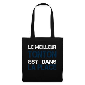 Tonton dans la place - Sac en tissu - noir - Devant