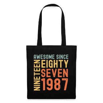 Awesome since 1987 Geburtstag Geschenk Jahreszahl - Stoffbeutel - Schwarz - Vorne