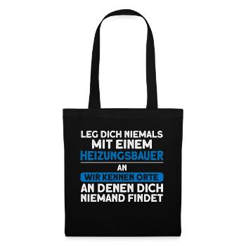 Heizungsbauer Beruf Handwerker Geschenk - Stoffbeutel - Schwarz - Vorne