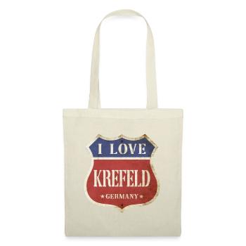 Krefeld Deutschland Stadt I Love Vintage Retro - Stoffbeutel - Natur - Vorne