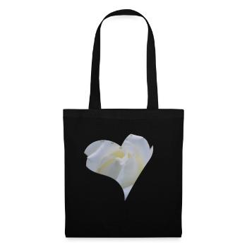 White Rose Heart - Tote Bag - black - Front
