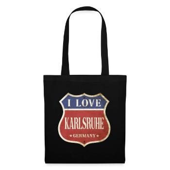 Karlsruhe Allemagne Ville J’aime Vintage Rétro - Sac en tissu - noir - Devant