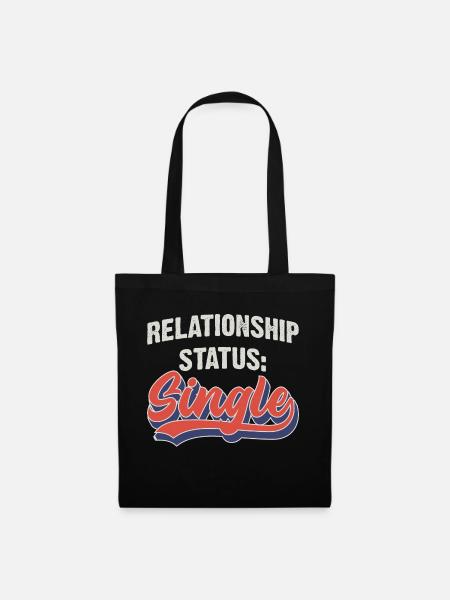 Beziehungsstatus: Single - Stoffbeutel - Schwarz