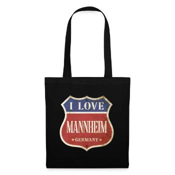 Mannheim Germany City I Love Vintage Retro - Tote Bag - black - Front