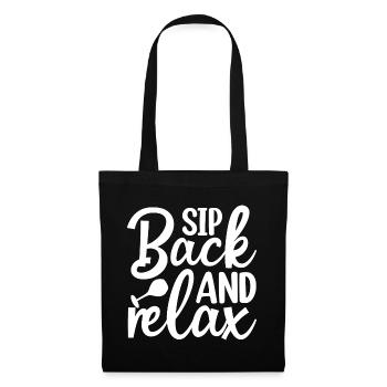 Sip Back And Relax - Wine Saying - Tote Bag - black - Front