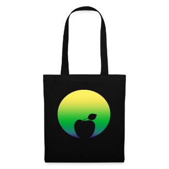 Pomme en vert - Sac en tissu - noir - Devant