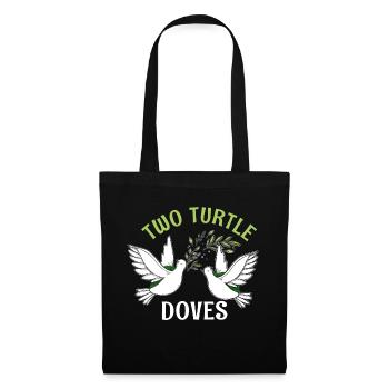 Two Turtle Dove Christmas cute birds great - Tote Bag - black - Front