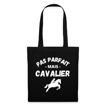 équitation, fan d'équitation, passionné de chevaux - Sac en tissu - noir - Devant