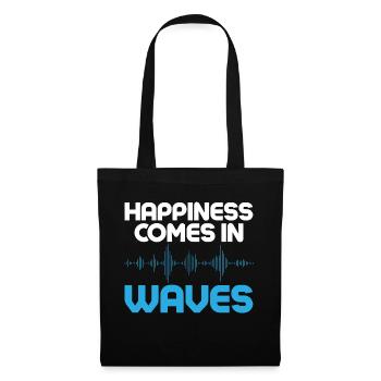 Happiness Comes In Waves Operator Amateur Radio - Stoffbeutel - Schwarz - Vorne