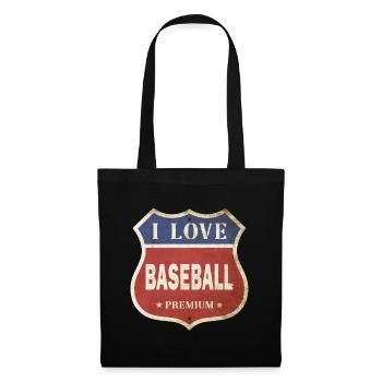 Baseball I Love Vintage Retro Shield Route Sport - Tote Bag - black - Front