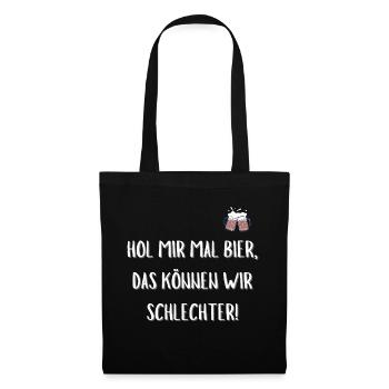 Bierspruch für Party - Stoffbeutel - Schwarz - Vorne