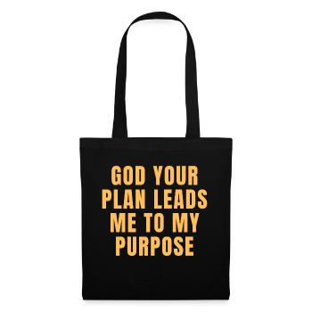 God Your Plan Leads Me To My Purpose - Christian - Tote Bag - black - Front