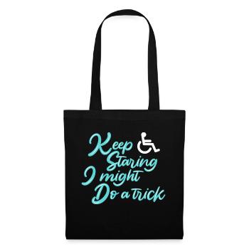 Personnes en fauteuil roulant - Sac en tissu - noir - Devant