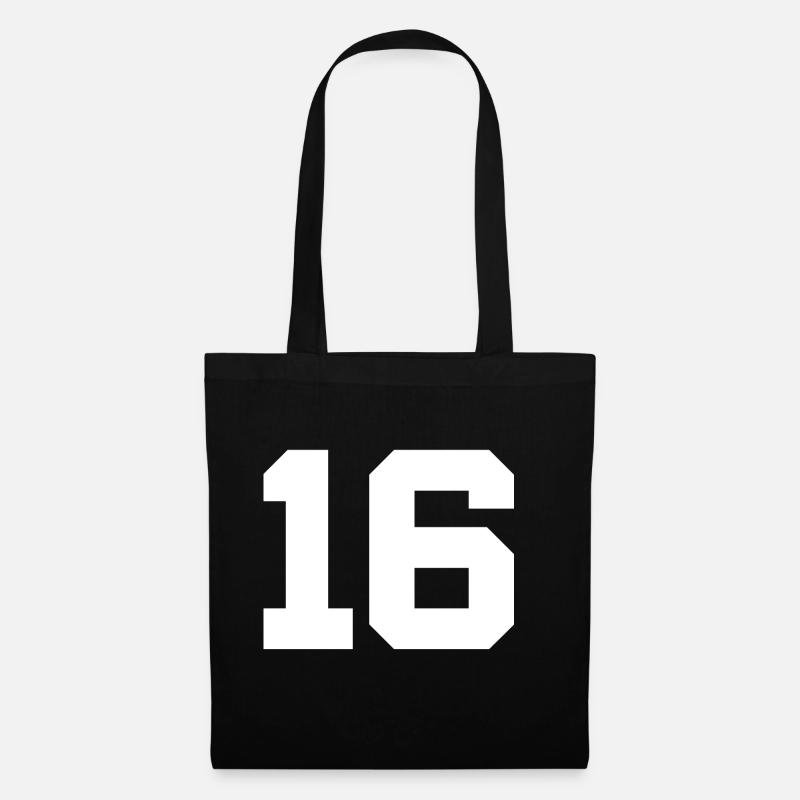 Number 16 - Tote Bag - black