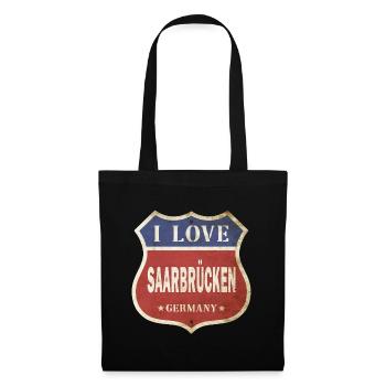 Sarrebruck Allemagne Ville J’aime Vintage Rétro - Sac en tissu - noir - Devant