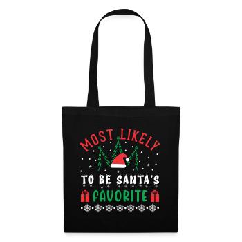 Le plus susceptible d’être le préféré du Père Noël - Noël - Sac en tissu - noir - Devant
