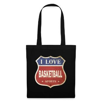 Basketball I Love Vintage Retro Shield Route Sport - Tote Bag - black - Front