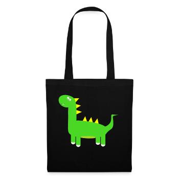süßer Dino - Stoffbeutel - Schwarz - Vorne