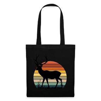 Deer Retro Vintage Style 60s 70s Men Women G - Tote Bag - black - Front