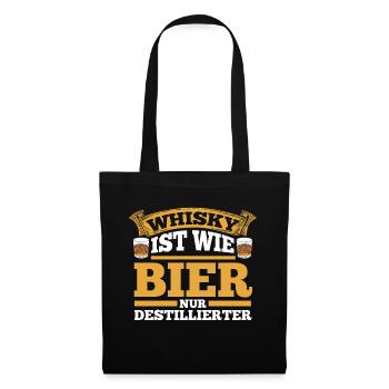 Whisky Alkohol Whisky Liebhaber Geschenk - Stoffbeutel - Schwarz - Vorne
