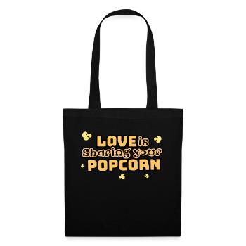 Popcorn Love - Sac en tissu - noir - Devant