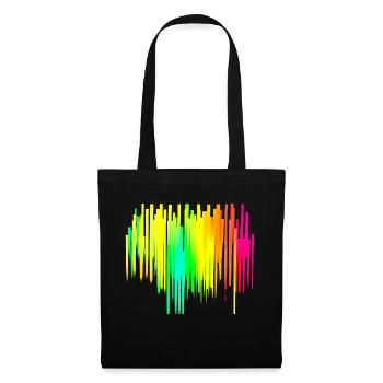 Rainbow dégradé coloré cool rétro tendance Art 2 - Sac en tissu - noir - Devant